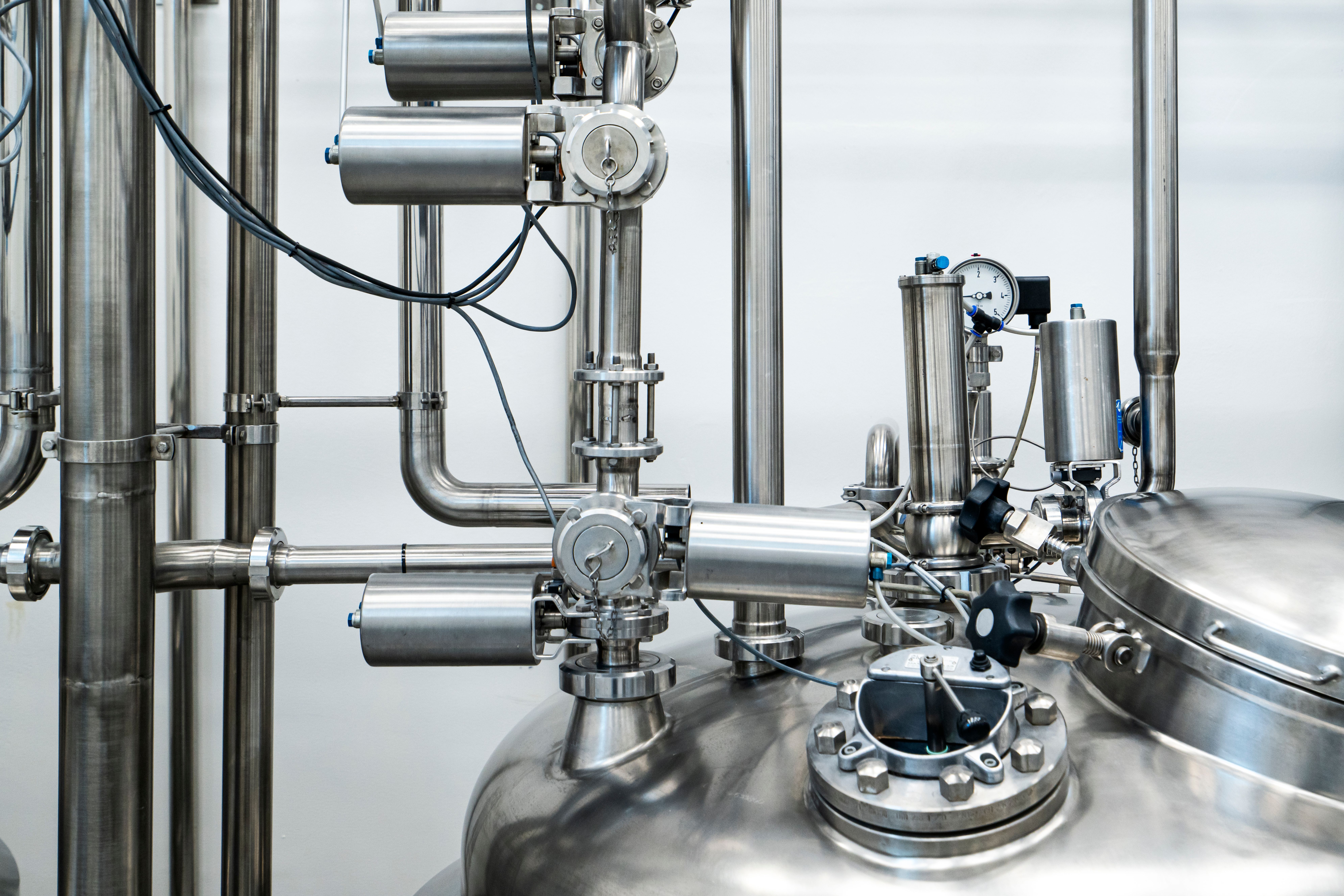 Stainless steel industrial piping and equipment